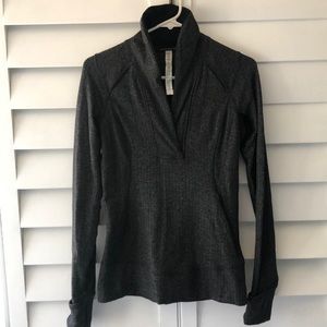 Lululemon Dark Grey Herringbone Pullover Jacket 6